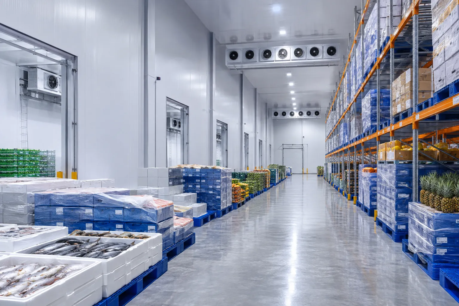 Interior cold room distribusi produk di Medan
