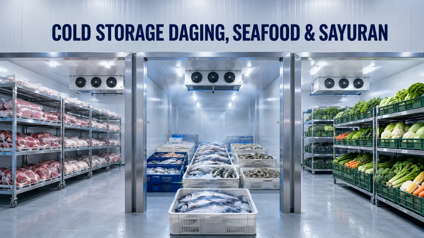 Perbedaan Cold Storage Industri untuk Pembekuan Daging, Seafood, dan Sayuran
